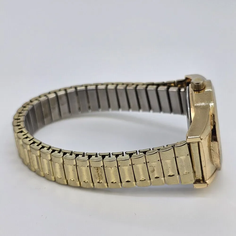 28MM Women's Watch White‎ Dial Gold Case Expandable Band 6